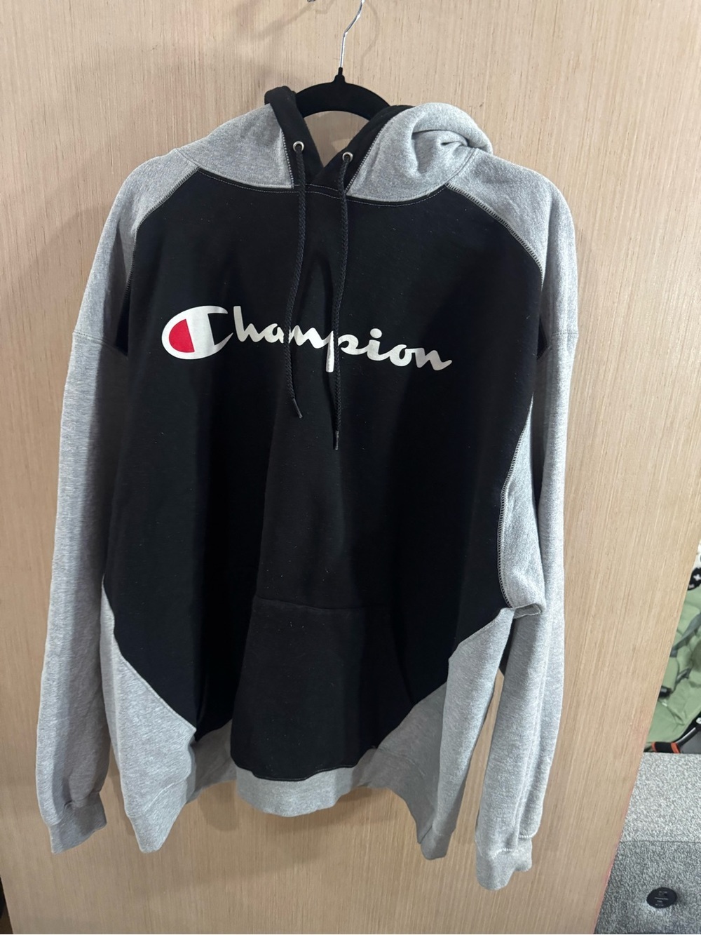 Champion Eco Authentic Black & Gray Logo Pullover Sweatshirt Size 2XL